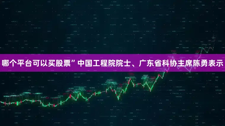 哪个平台可以买股票”中国工程院院士、广东省科协主席陈勇表示